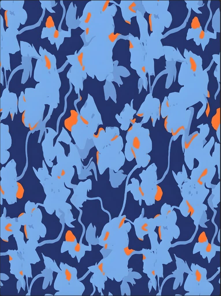 Blue Floral Dress flat print
